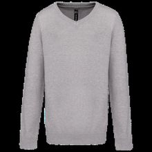 Jersey cuello de pico niños Grey Melange 6/8 Ans