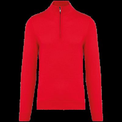Jersey 1/4 cremallera hombre entallado Red S