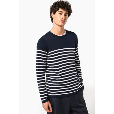 Jersey Marinero 100% Algodón Striped Navy / Off White S