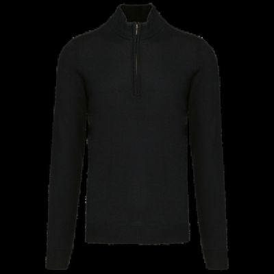 Jersey 1/4 cremallera hombre entallado Black S
