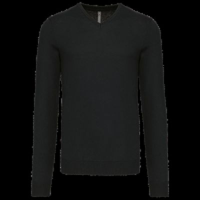 Jersey Punto cuello de pico hombre Black S