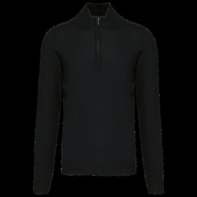 Jersey 1/4 cremallera hombre entallado Black L