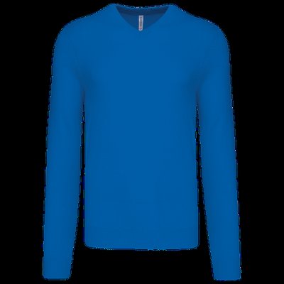 Jersey Punto cuello de pico hombre Light Royal Blue S