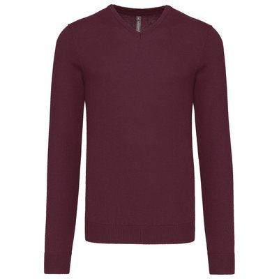 Jersey Punto cuello de pico hombre Wine XXL