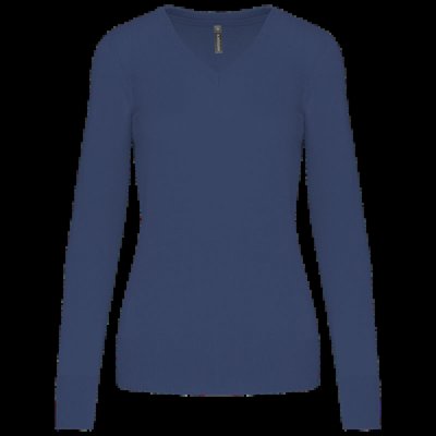 Jersey de punto cuello de pico para mujer Deep Blue Xs