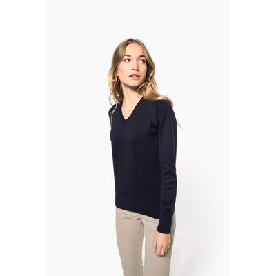 Jersey de punto cuello de pico para mujer
