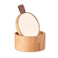 Joyero Bambú Tapa Espejo Extraíble Ø8cm Marrón
