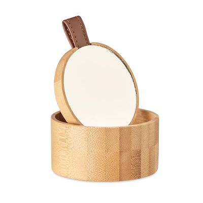 Joyero Bambú Tapa Espejo Extraíble Ø8cm
