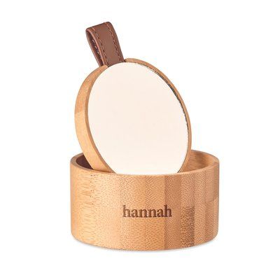 Joyero Bambú Tapa Espejo Extraíble Ø8cm