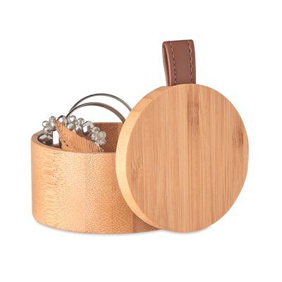 Joyero Bambú Tapa Espejo Extraíble Ø8cm