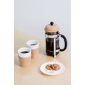 Juego de 2 tazas de porcelana con funda de corcho