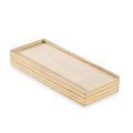 Juego de dominó de madera y cartas recicladas