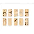 Juego de dominó de madera y cartas recicladas