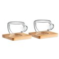 Juego Tazas Doble Pared y Bambú 90ml