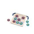 Juego de tres en raya de madera con bolsa