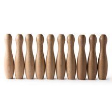 Juego de bolos de madera Crudo