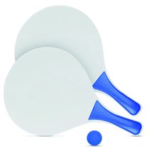 Juego de palas de madera MDF con pelota a juego Azul