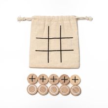 Juego 3 en raya de madera con 10 fichas Crudo