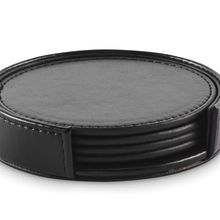 Juego de 4 posavasos de PU Negro