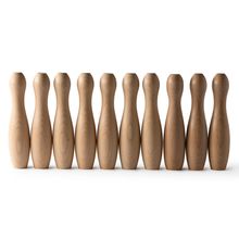 Juego de bolos de madera Crudo
