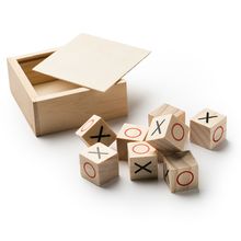Juego de habilidad 3 en raya de madera Crudo