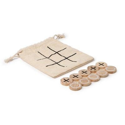 Juego 3 en raya de madera con 10 fichas