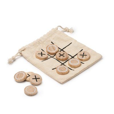 Juego 3 en raya de madera con 10 fichas