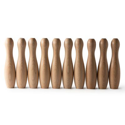 Juego de bolos de madera Crudo