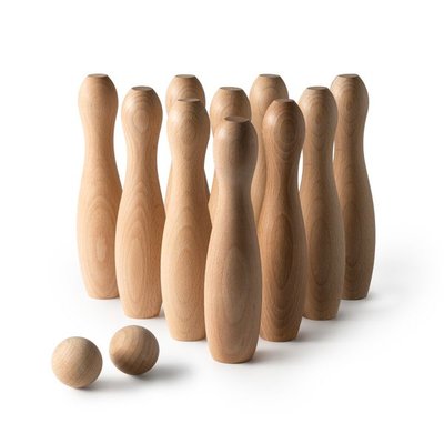 Juego de bolos de madera