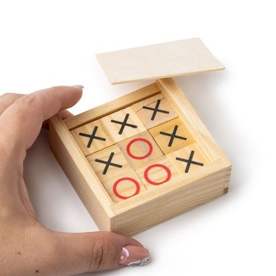 Juego de habilidad 3 en raya de madera