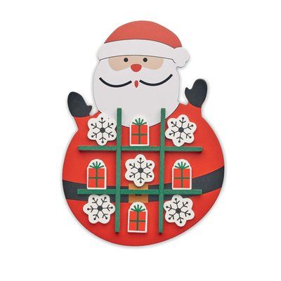 Juego de madera tres en raya navideño