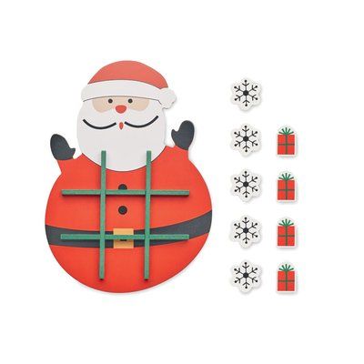 Juego de madera tres en raya navideño