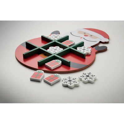Juego de madera tres en raya navideño