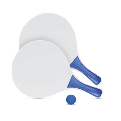 Juego de palas de madera MDF con pelota a juego Azul