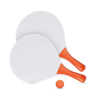 Juego de palas de madera MDF con pelota a juego Naranja