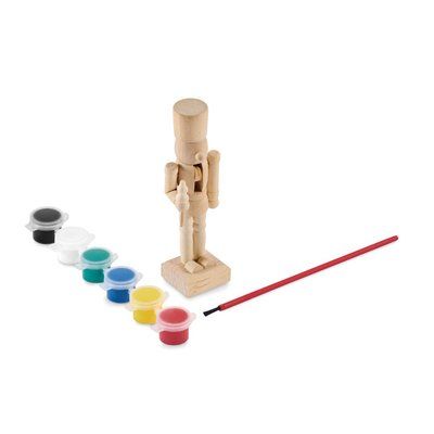 Juego de pintura con muñeco de madera