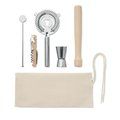 Kit de cóctel 5 piezas con bolsa algodón
