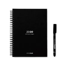 Kit de diario reutilizable con kit de limpieza Negro