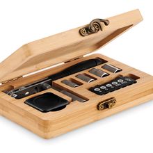 Kit Herramientas 13 Piezas Estuche Bambú Madera