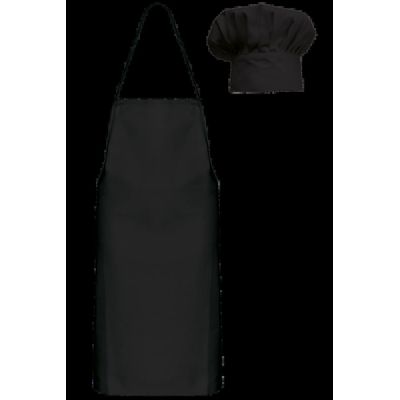 Kit infantil de gorro de cocinero y delantal Black