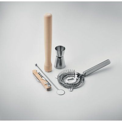 Kit de cóctel 5 piezas con bolsa algodón