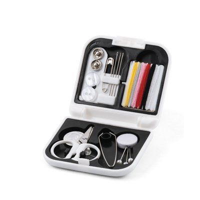 Kit de costura de viaje con estuche rígido