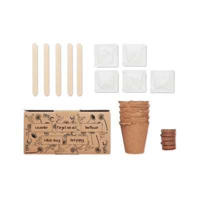 Kit Cultivo 5 Flores + Tierra UE