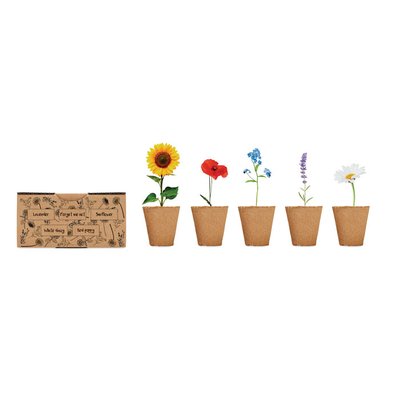 Kit Cultivo 5 Flores + Tierra UE