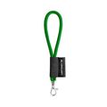 Lanyard corto con mosquetón banda elástica y etiqueta