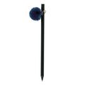 Lápiz de Madera Negro con Pompón Azul