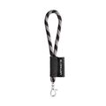 Lanyard corto con mosquetón banda elástica y etiqueta