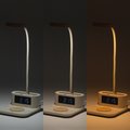 Lámpara con cargador inalámbrico y reloj