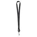 Lanyard con accesorio retráctil y mosquetón Negro