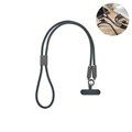 Lanyard con cable cargador móvil tipo C Negro